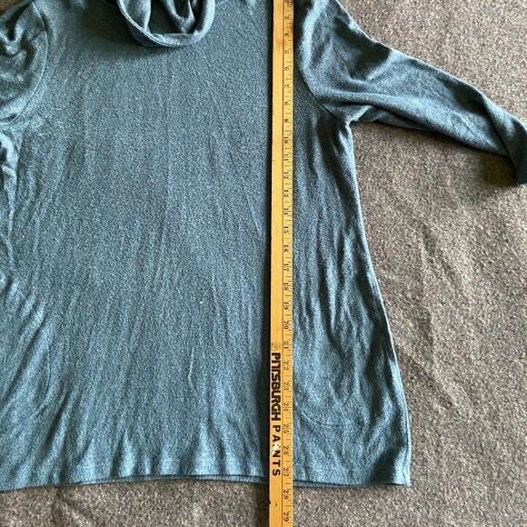 Chico's Cowl Neck 3/4 Length Sleeve Top Blue-Gray Chico's 2 Size 12 - Picture 5 of 9